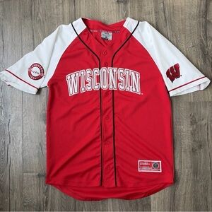 Colosseum Wisconsin Badgers Baseball Jersey Size Medium NWOT